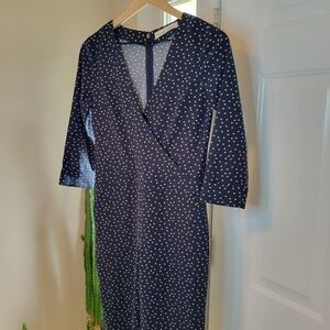 Abercrombie & Fitch One-Piece Blue/Gold Polkadot Long Sleeve‎ Romper, Size 2